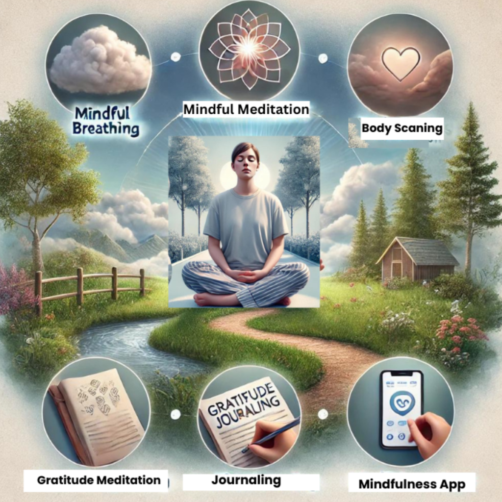 Mindfulness: Treatment for Anxiety, Depression, and PTSD 5 Blue Modern Quote LinkedIn Post